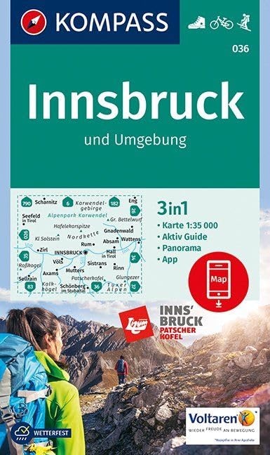 KOMPASS Wanderkarte Innsbruck und Umgebung 1:35 000 Leisure, Home & Garden