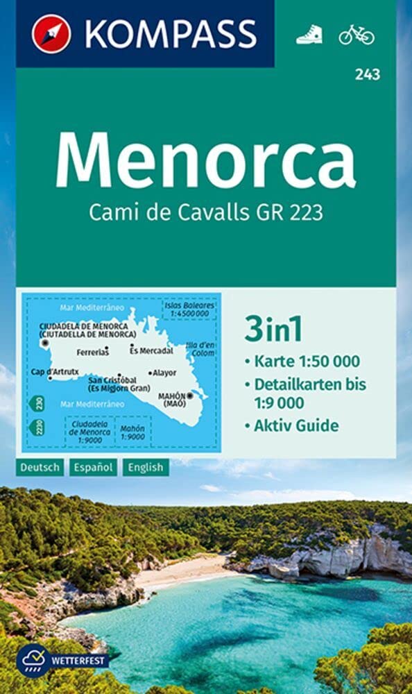 KOMPASS Wanderkarte 243 Menorca 1:50.000 Reference Books