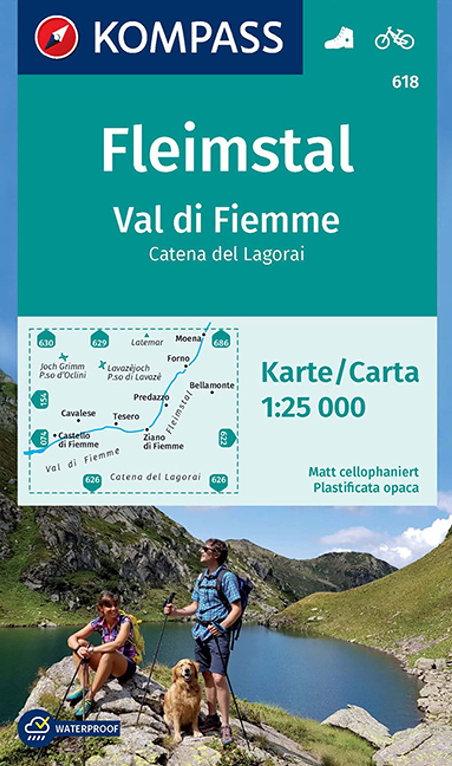 KOMPASS Wanderkarte 618 Fleimstal, Val di Fiemme, Catena dei Lagorai 1:25.000 book