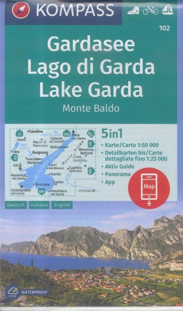 Gardasee, Lago di Garda, Lake Garda, Monte Baldo 1 : 50 000 Leisure, Home & Garden