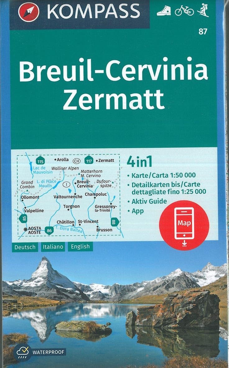 Breuil-Cervinia, Zermatt 1:50 000 Travel