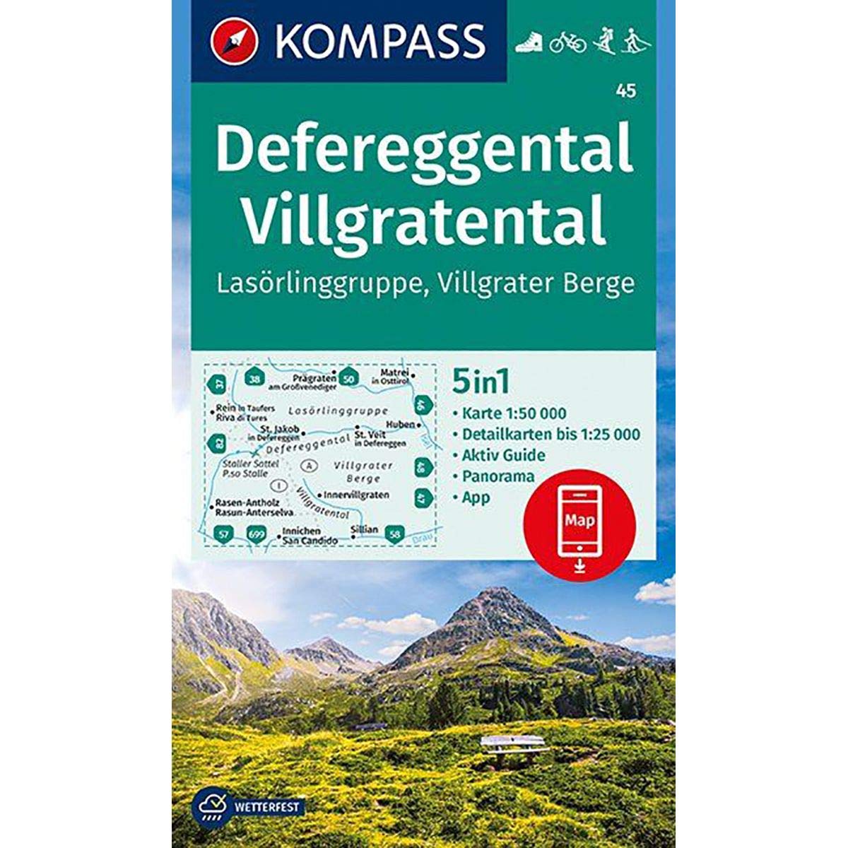 Defereggental, Villgratental, Lasörlinggruppe, Villgrater Berge 1:50 000 Leisure, Home & Garden