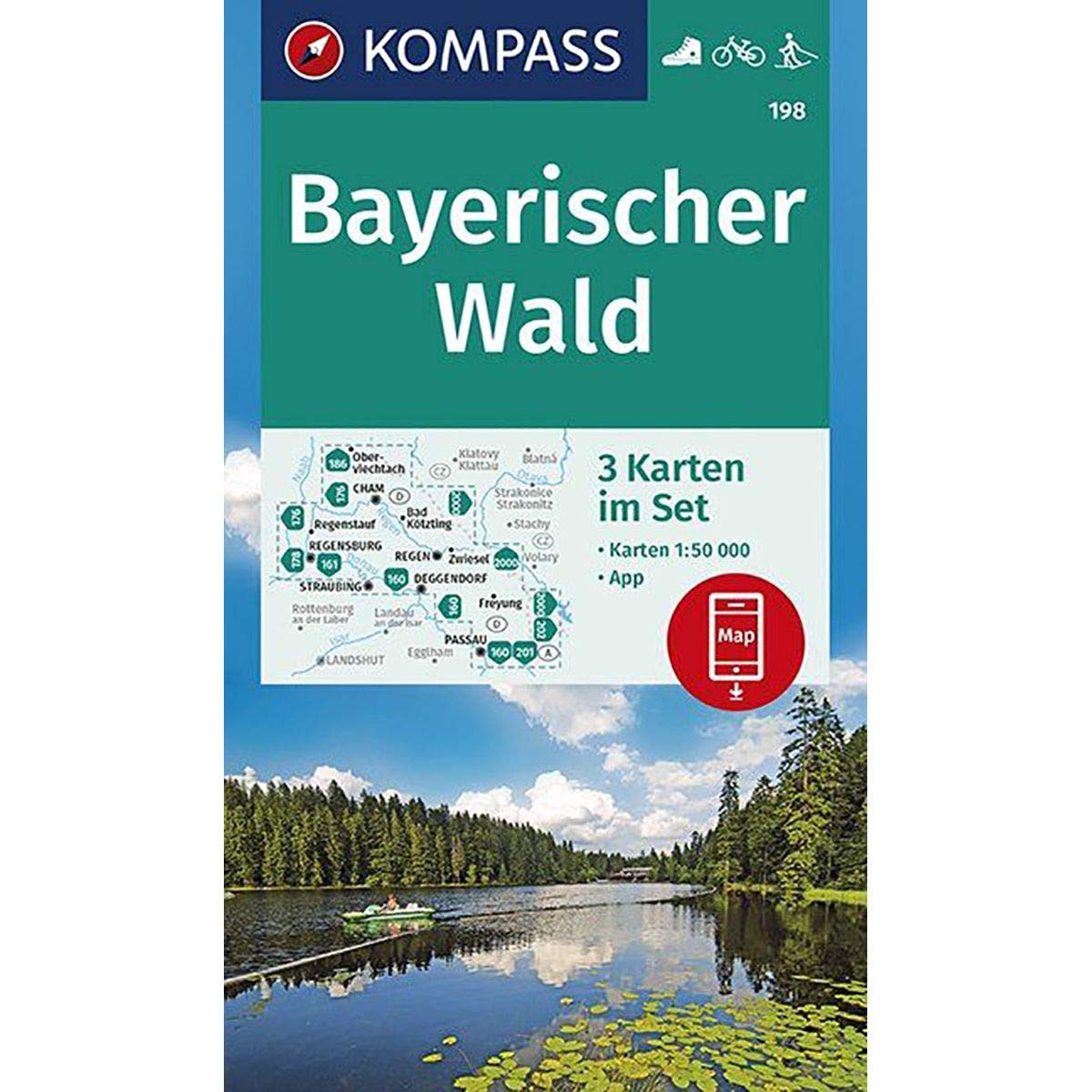 Bayerischer Wald 1:50 000: 3 Wanderkarten 1:50 000 im Set inklusive Karte zur offline Verwendung in der KOMPASS-App. Fahrradfahren. Skitouren book