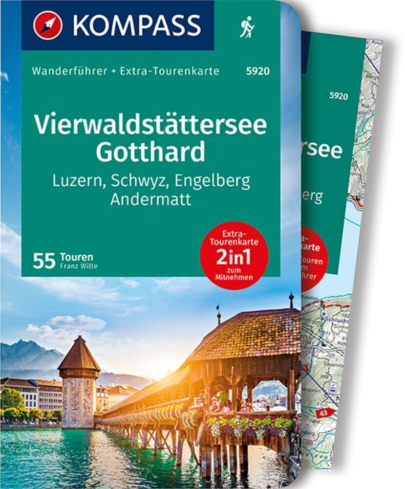 KOMPASS Wanderführer Vierwaldstättersee, Gotthard, 55 Touren Travel Books