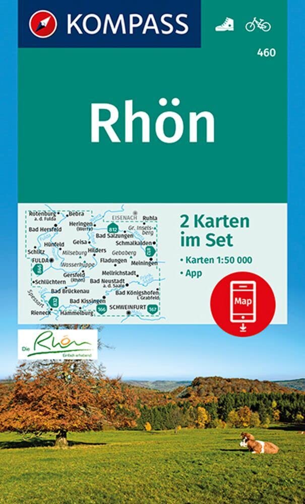 KOMPASS Wanderkarten-Set 460 Rhön (2 Karten) 1:50.000 Leisure, Home & Garden