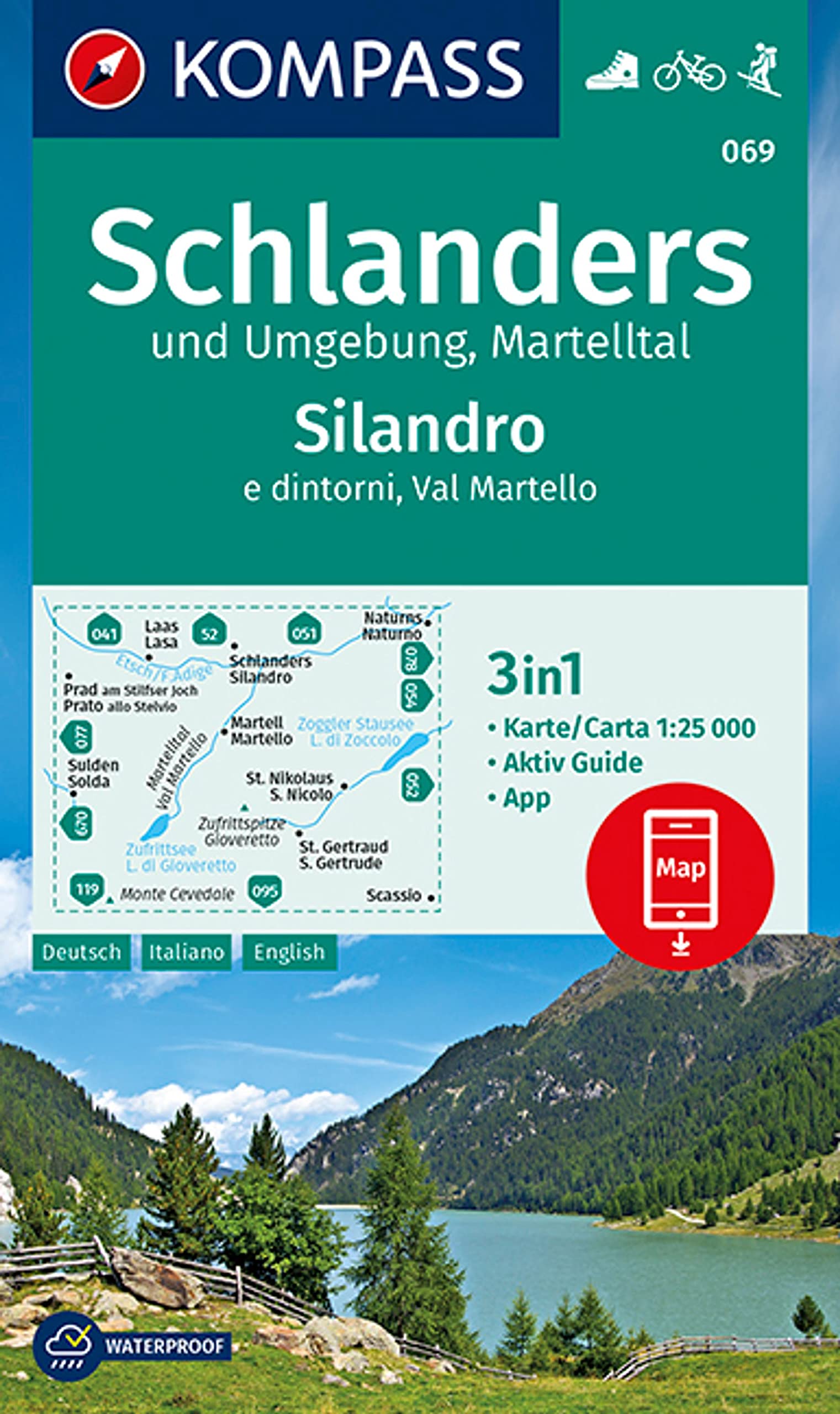 KOMPASS Wanderkarte 069 Schlanders und Umgebung, Martelltal,Silandro e dintorni, Val Martello 1:25.000: 3in1 Wanderkarte mit Aktiv Guide inklusive ... in der KOMPASS-App. Fahrradfahren. Skitouren. Leisure, Home & Garden