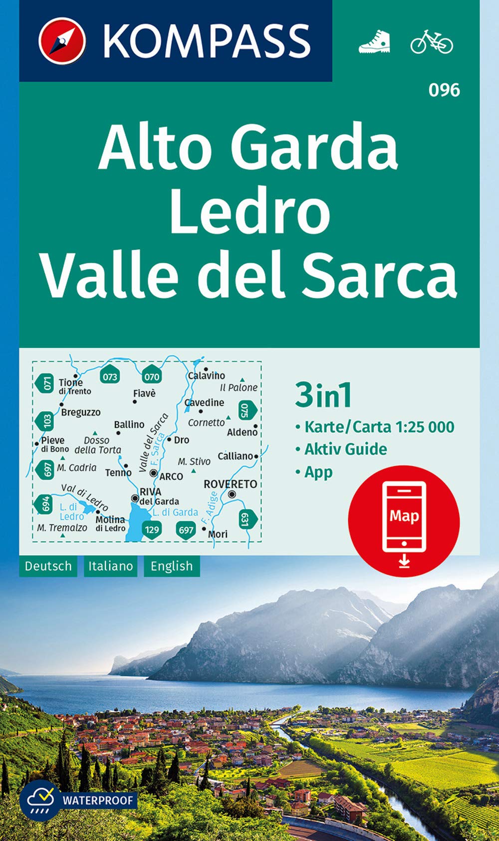 KOMPASS Wanderkarte Alto Garda, Ledro, Valle del Sarca 1:25 000 book