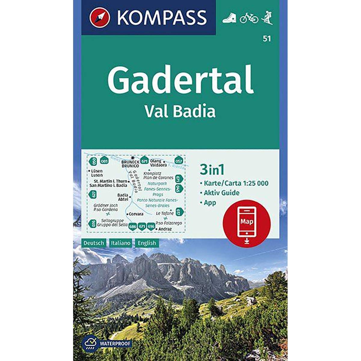 KOMPASS Wanderkarte Gadertal, Val Badia 1:25 000 Leisure, Home & Garden Books