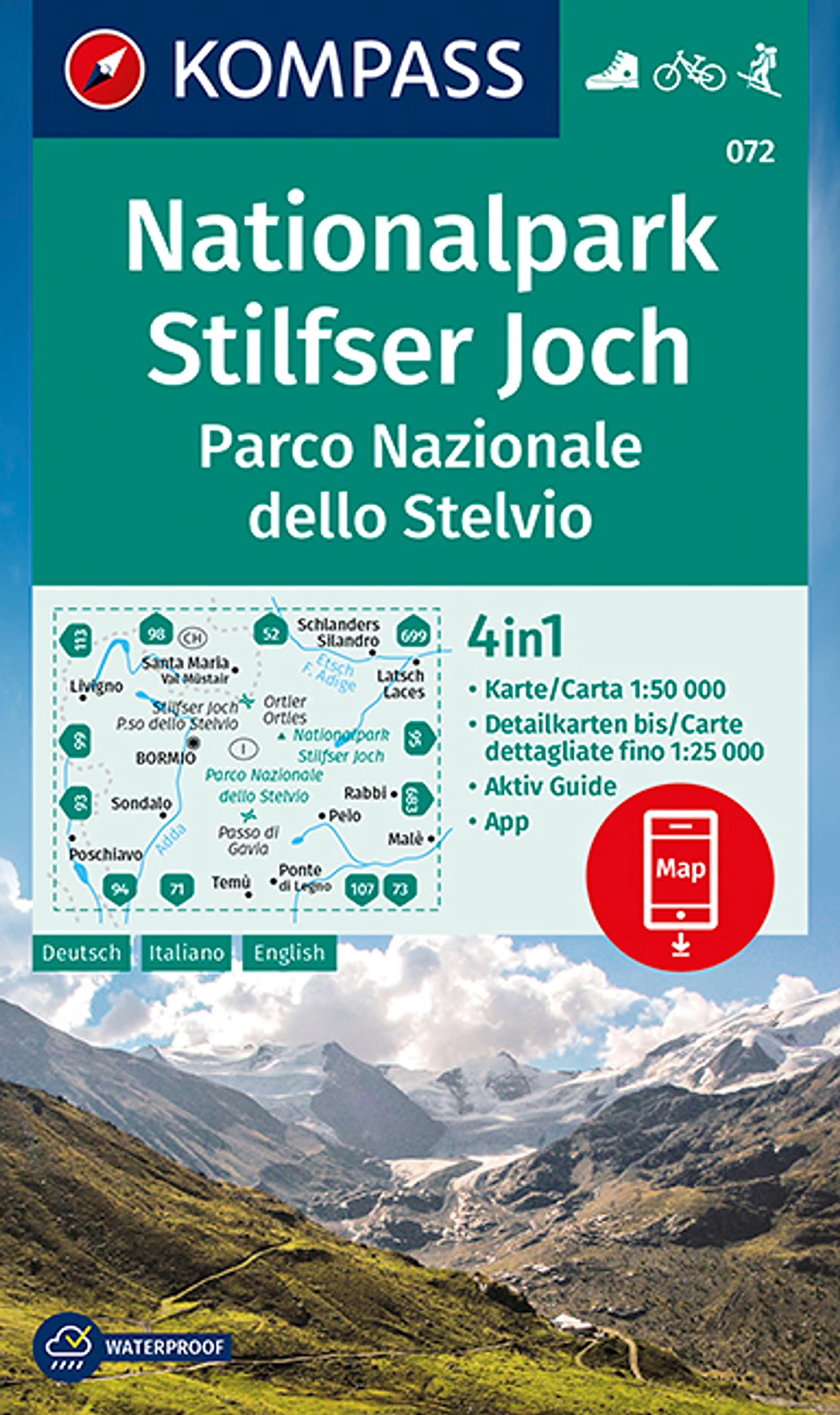 KOMPASS Wanderkarte 072 Nationalpark Stilfserjoch, Parco Nazionale dello Stelvio 1:50.000 Leisure, Home & Garden