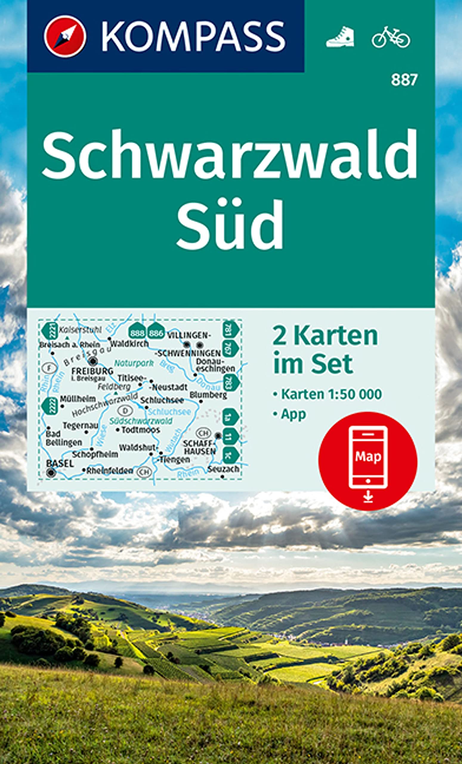 KOMPASS Wanderkarten-Set 887 Schwarzwald Süd (2 Karten) 1:50.000 Leisure, Home & Garden