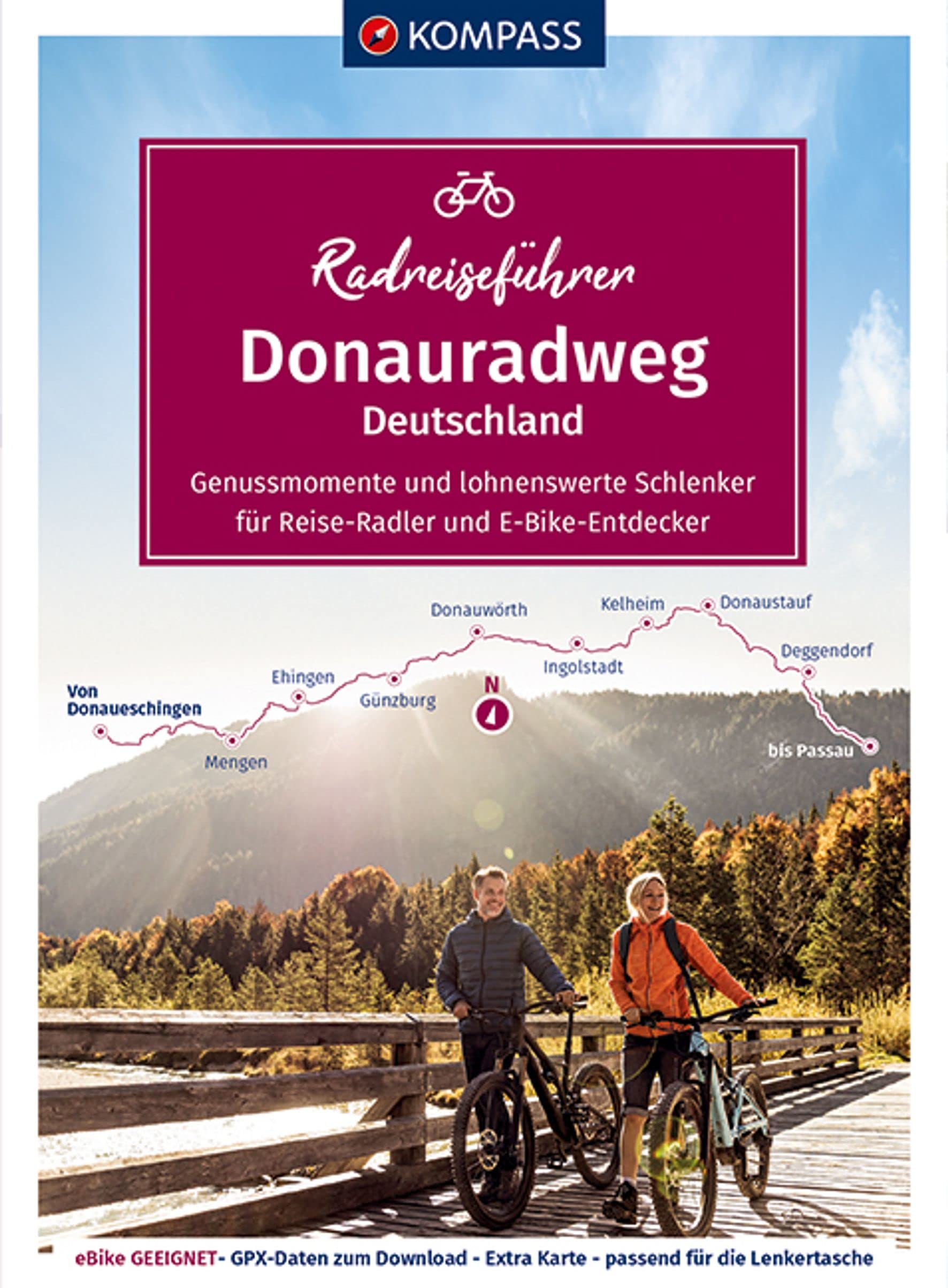 KOMPASS Radreiseführer Donauradweg Deutschland: von Donaueschingen bis Passau - 586 km, mit Extra-Tourenkarte, Reiseführer und exakter Streckenbeschreibung Leisure, Home & Garden