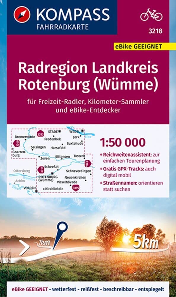 KOMPASS Fahrradkarte 3218 Radregion Landkreis Rotenburg (Wümme) 1:50.000 Leisure, Home & Garden