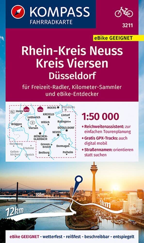 KOMPASS Fahrradkarte 3211 Rheinkreis Neuss, Kreis Viersen 1:50.000: reiß- und wetterfest Leisure, Home & Garden