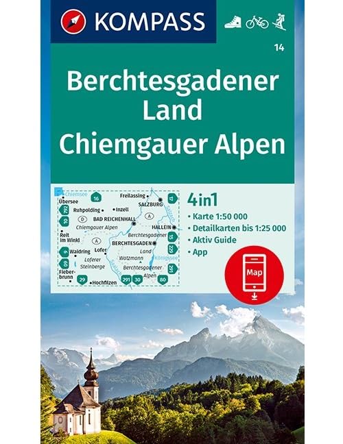 KOMPASS Wanderkarte 14 Berchtesgadener Land, Chiemgauer Alpen 1:50.000 Leisure, Home & Garden
