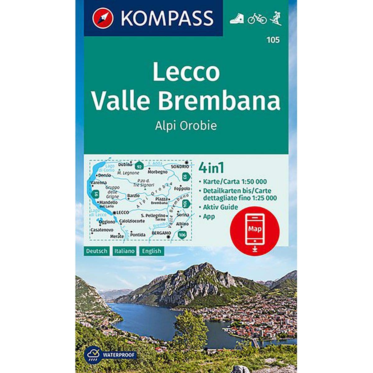KOMPASS Wanderkarte Lecco, Valle Brembana, Alpi Orobie Leisure, Home & Garden