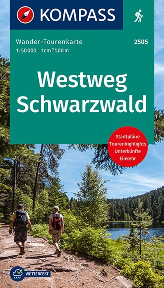 KOMPASS Wander-Tourenkarte Westweg Schwarzwald 1:50.000: Leporello Karte, reiß- und wetterfest book