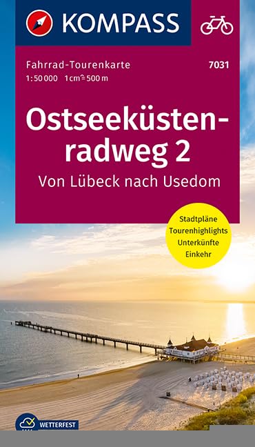 KOMPASS Fahrrad-Tourenkarte Ostseeküstenradweg 2, von Lübeck nach Usedom 1:50.000 Leisure, Home & Garden