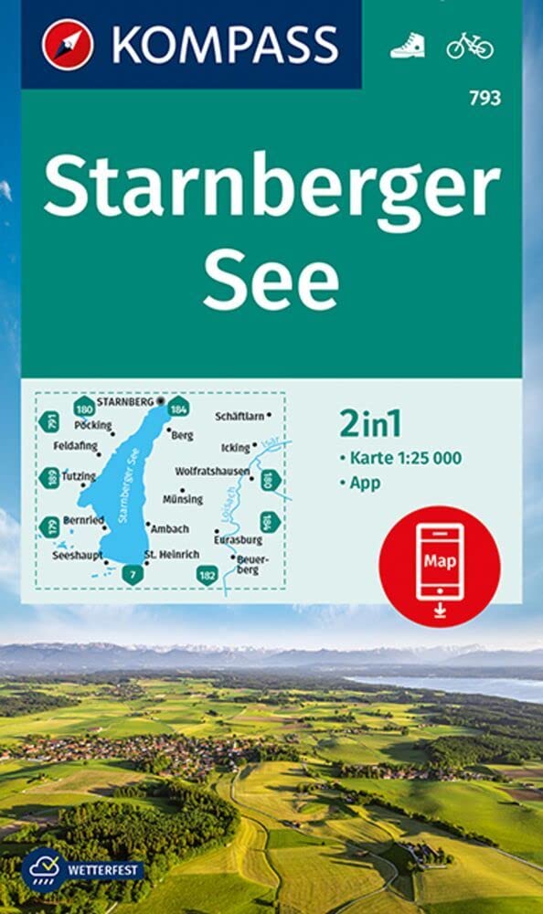 KOMPASS Wanderkarte 793 Starnberger See 1:25.000: Wander- und Radkarte mit Aktiv Guide. Maps & Plans