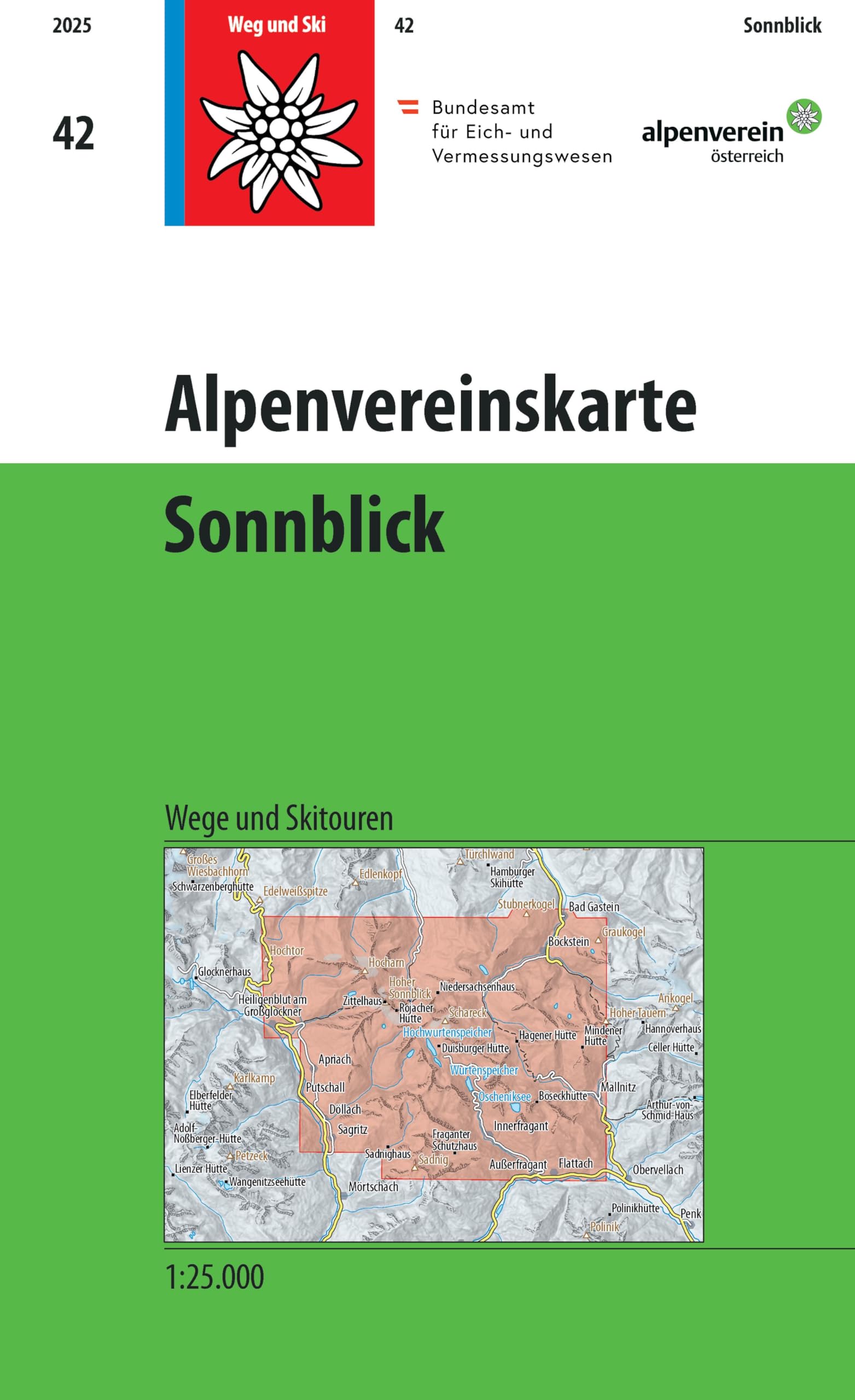 DAV Alpenvereinskarte 42 Sonnblick 1:25000 Leisure, Home & Garden