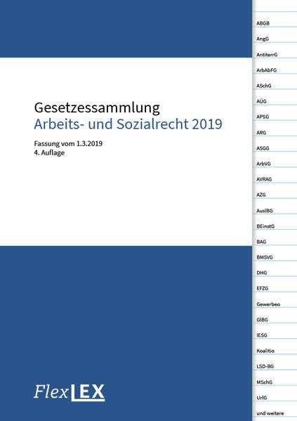 Gesetzessammlung Arbeits- und Sozialrecht 2019: Universität Salzburg, Fassung vom 1.3.2019 book