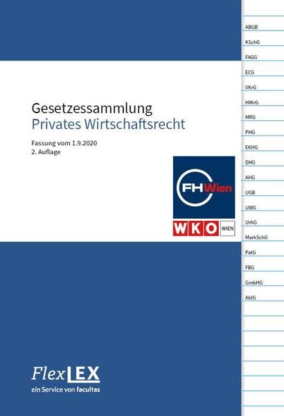 Gesetzessammlung Privates Wirtschaftsrecht: Fassung vom 1.9.2020 Law