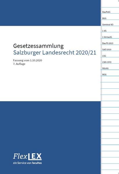 Gesetzessammlung Verfassungsrecht STEOP Salzburg: Fassung vom 1.10.2020 Law