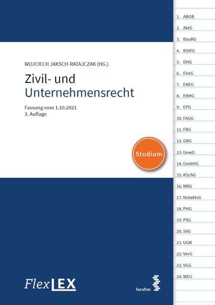 FlexLex Zivil- und Unternehmensrecht: Fassung vom 1.10.2021 book