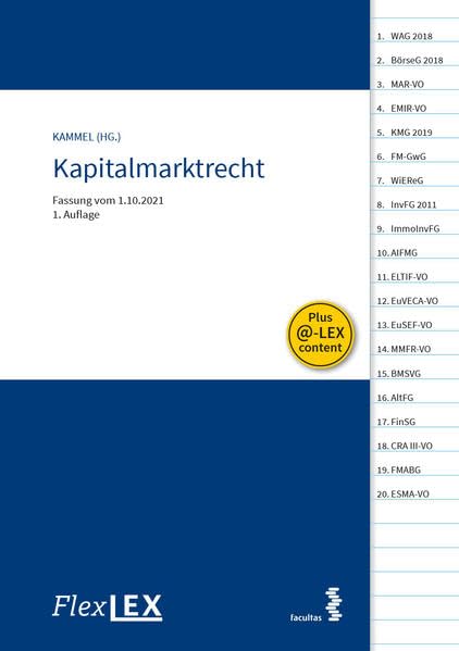FlexLex Kapitalmarktrecht: Fassung vom 1.10.2021 Law