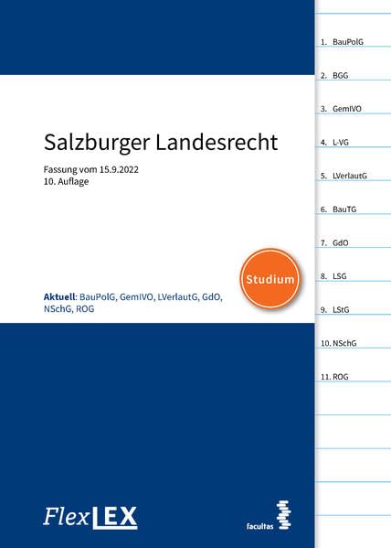 FlexLex Salzburger Landesrecht │Studium: Fassung vom 15.9.2022 Law