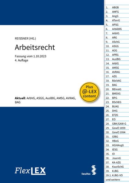 FlexLex Arbeitsrecht: Fassung vom 01.10.2023: Fassung vom 1.10.2023 Law