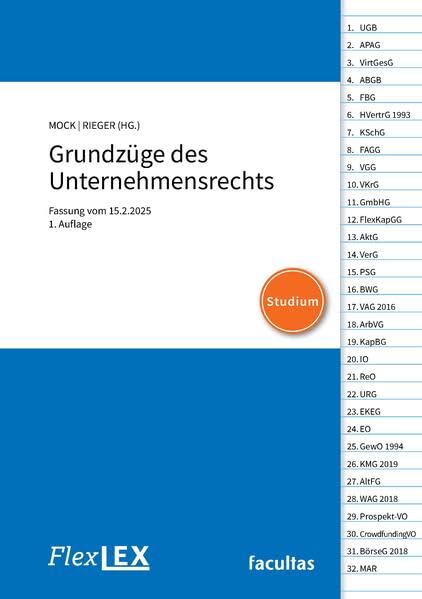 FlexLex Grundzüge des Unternehmensrechts | Studium: Fassung vom 15.2.2025 Law