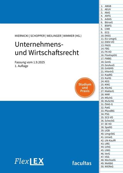 FlexLex Unternehmens- und Wirtschaftsrecht: Fassung vom 1.9.2025 Law
