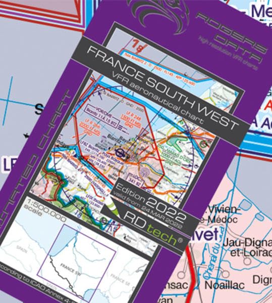 France South West ICAO VFR Luftfahrtkarte 500k: Frankreich Süd West VFR Luftfahrtkarte – ICAO Karte, Maßstab 1:500.000 Law