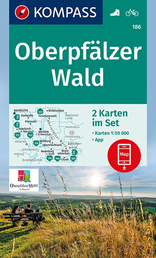 KOMPASS Wanderkarten-Set 186 Oberpfälzer Wald (2 Karten) 1:50.000: inklusive Karte zur offline Verwendung in der KOMPASS-App. Fahrradfahren. Leisure, Home & Garden