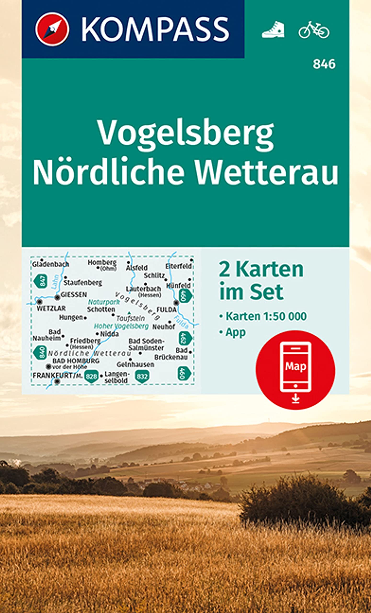 KOMPASS Wanderkarten-Set 846 Vogelsberg, Nördliche Wetterau (2 Karten) 1:50.000: inklusive Karte zur offline Verwendung in der KOMPASS-App. Fahrradfahren. Leisure, Home & Garden