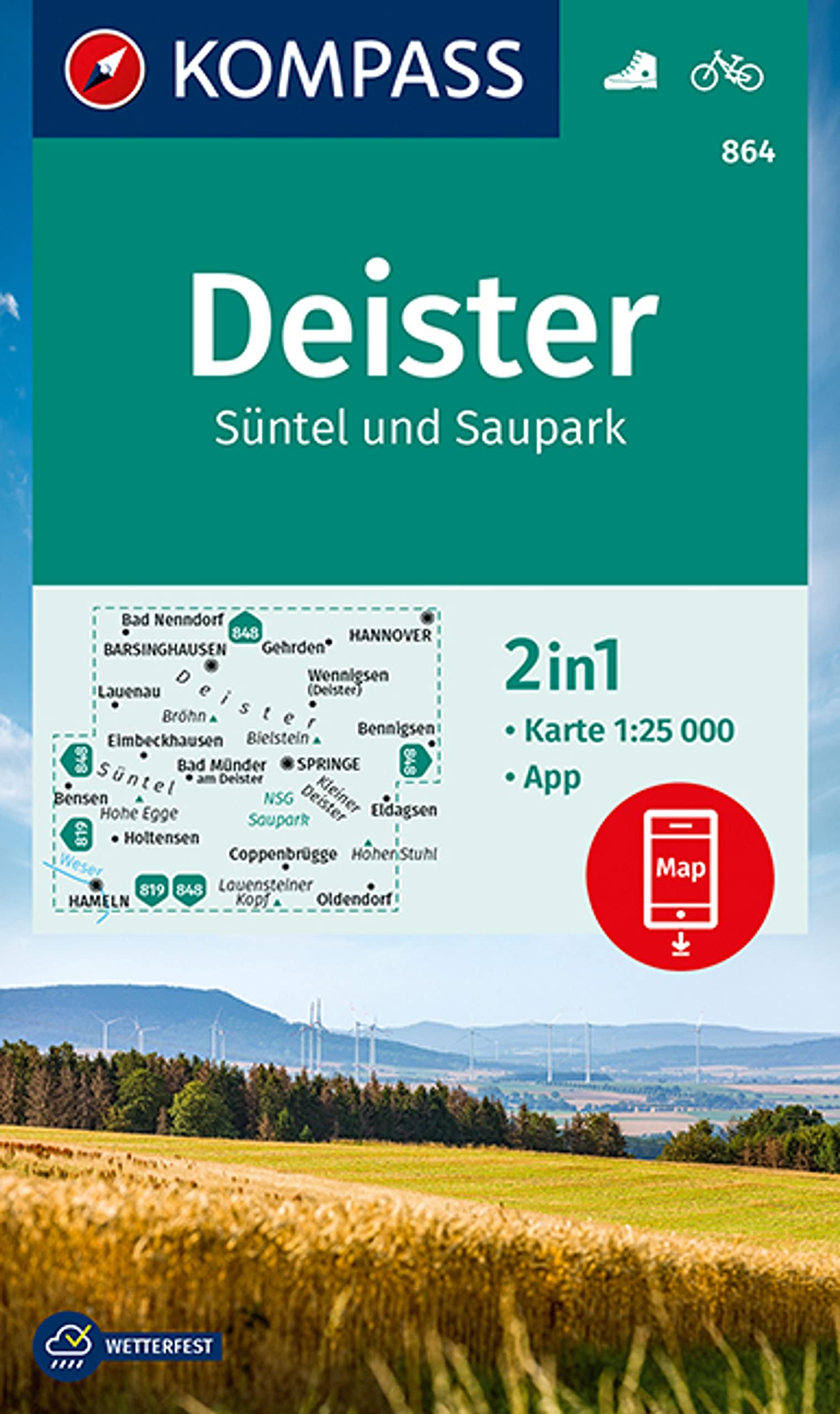 KOMPASS Wanderkarte 864 Deister, Süntel und Saupark Leisure, Home & Garden