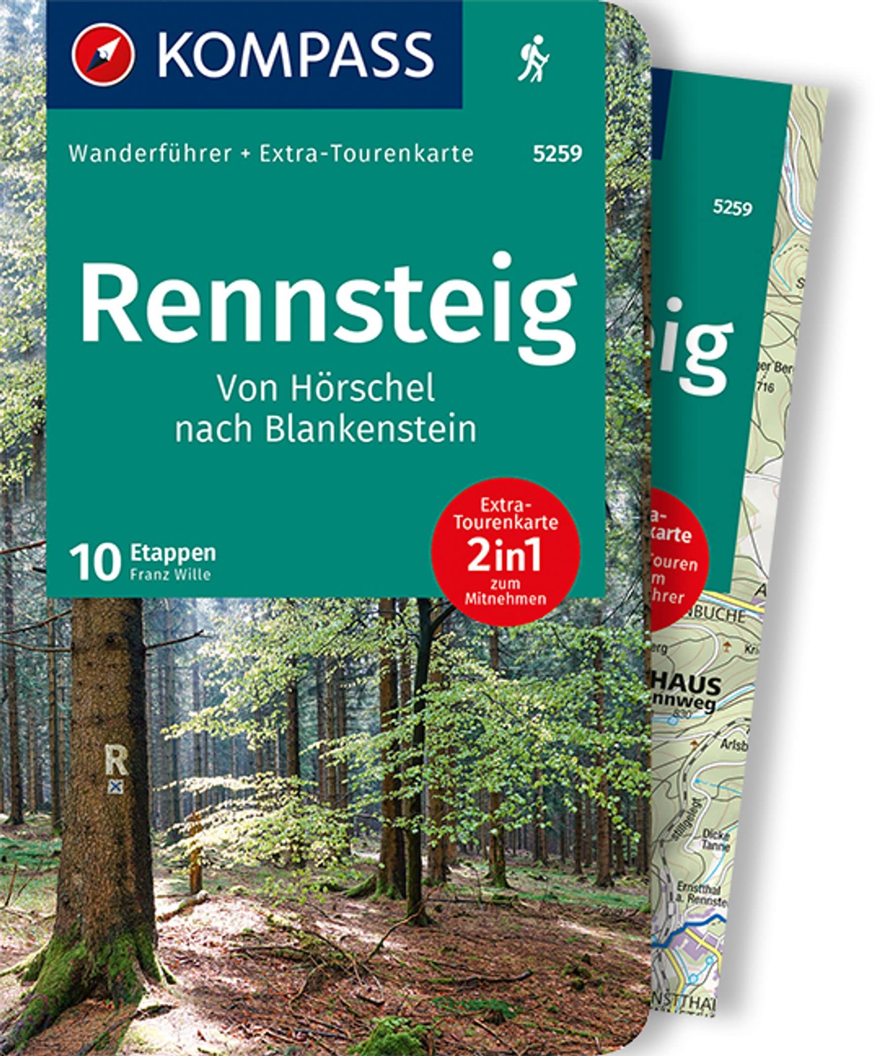 KOMPASS Wanderführer Rennsteig: mit Extra-Tourenkarte, GPX-Daten zum Download Leisure, Home & Garden