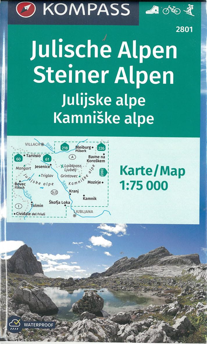 KOMPASS Wanderkarte 2801 Julische Alpen/Julijske alpe, Steiner Alpen/Kamniske alpe 1:75.000: Wanderkarte mit Radrouten und Skitouren. Leisure, Home & Garden
