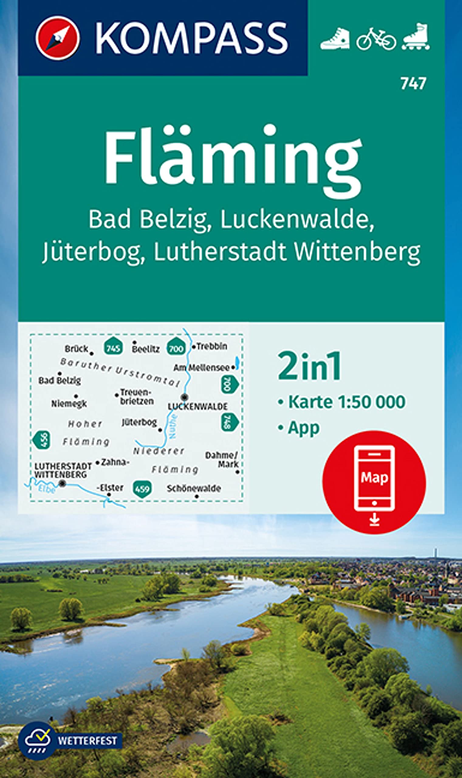 KOMPASS Wanderkarte 747 Fläming 1:50.000 Leisure, Home & Garden