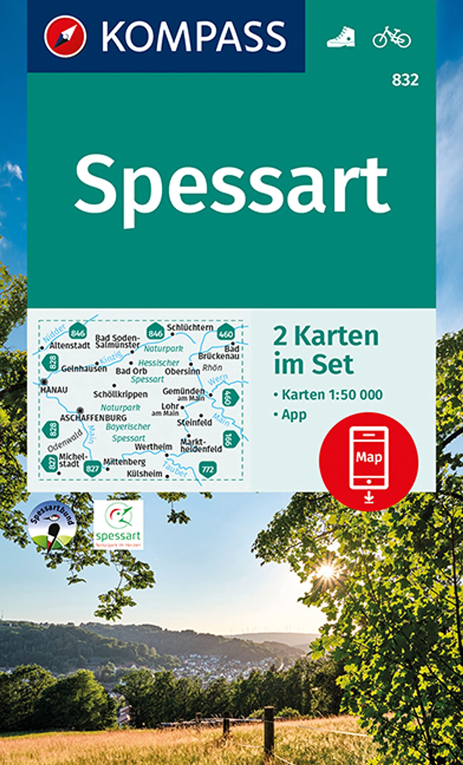 KOMPASS Wanderkarte 832 Spessart 1:50.000 Leisure, Home & Garden