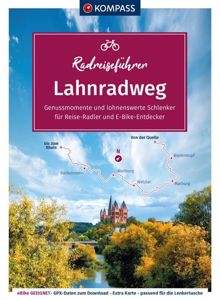 KOMPASS Radreiseführer Lahnradweg: Von der Quelle zum Rhein mit Extra-Tourenkarte, Reiseführer und exakter Streckenbeschreibung Leisure, Home & Garden