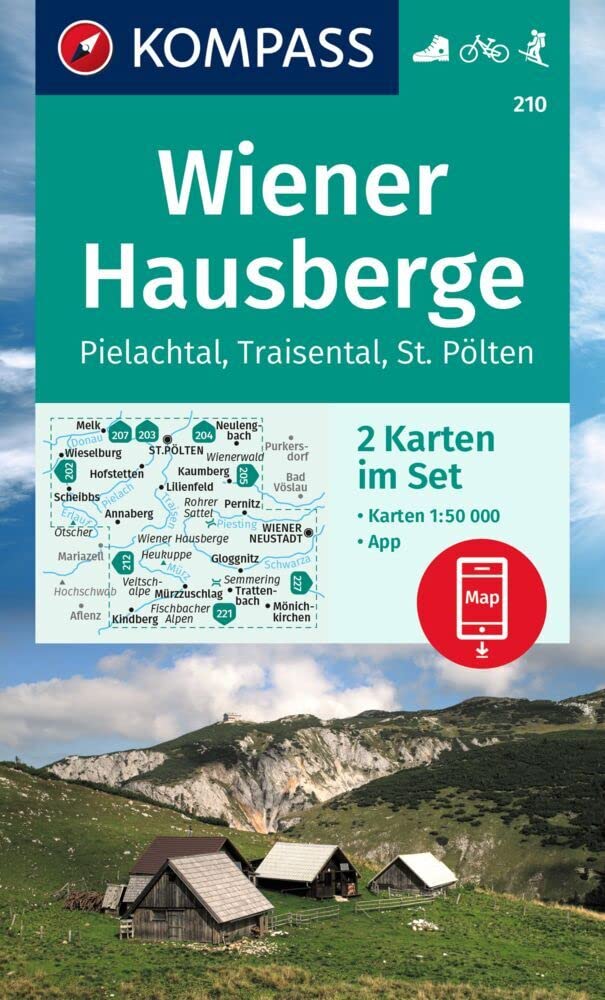 KOMPASS Wanderkarten-Set 210 Wiener Hausberge, Pielachtal, Traisental (2 Karten) 1:50.000 Leisure, Home & Garden Books