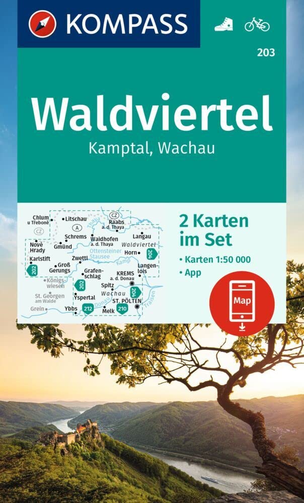 KOMPASS Wanderkarten-Set 203 Waldviertel, Kamptal, Wachau (2 Karten) 1:50.000 Leisure, Home & Garden