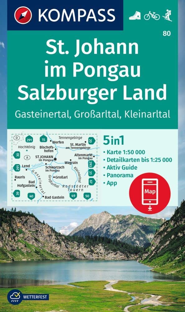 KOMPASS Wanderkarte 80 St. Johann im Pongau, Salzburger Land 1:50.000 Leisure, Home & Garden Books