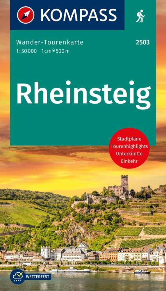 KOMPASS Wander-Tourenkarte Rheinsteig 1:50.000: Leporello Karte, reiß- und wetterfest Leisure, Home & Garden