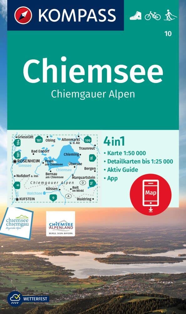 KOMPASS Wanderkarte 10 Chiemsee, Chiemgauer Alpen 1:50.000 Leisure, Home & Garden