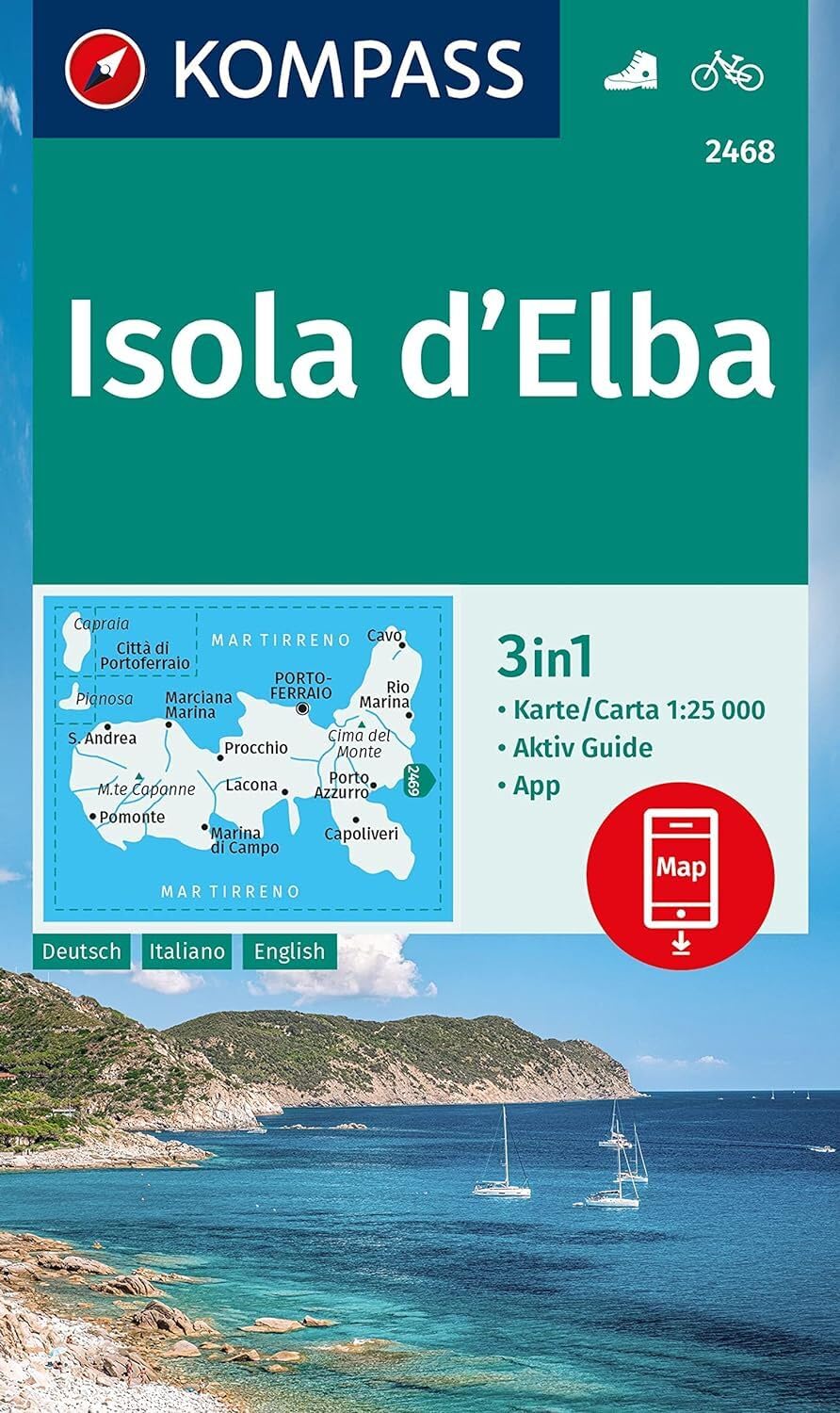KOMPASS Wanderkarte 2468 Isola d' Elba 1:25.000 Leisure, Home & Garden