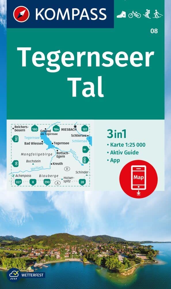 KOMPASS Wanderkarte 08 Tegernseer Tal 1:25.000 Leisure, Home & Garden Books