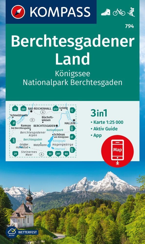KOMPASS Wanderkarte 794 Berchtesgadener Land, Königssee, Nationalpark Berchtesgaden 1:25.000 Leisure, Home & Garden