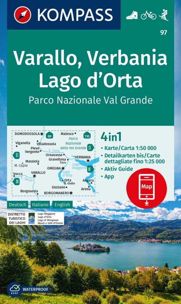 KOMPASS Wanderkarte 97 Varallo, Verbania, Lago d'Orta, Parco Nazionale Val Grande 1:50.000 Leisure, Home & Garden